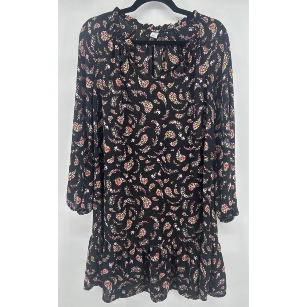 Old Navy Floral Paisley Cottagecore Boho Ruffle Mini Shift Dress M Fairycore